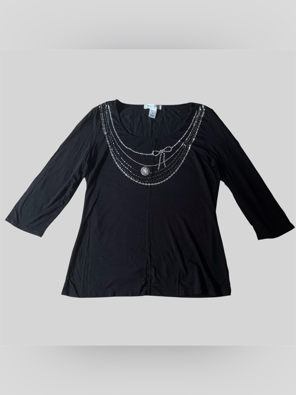 White House Black Market Jeweled Neckline Top